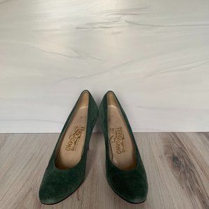 Ferragamo Vintage Suede Heels
